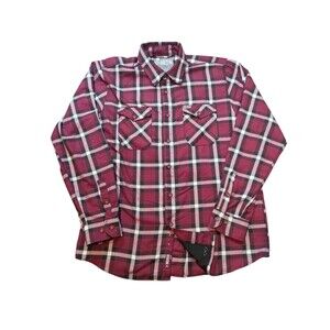 Dixxon Flannel Co. Men’s “The Cellar” Long Sleeve Red/ White Flannel Shirt, L